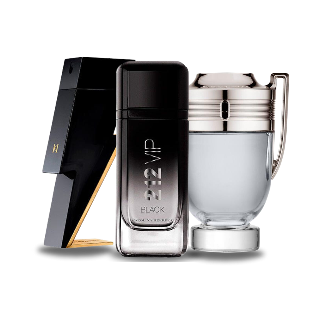 Special Offer 3 Perfumes - BAD BOY, 212 VIP BLACK and Paco Rabanne INVICTUS (Eau de Parfum)