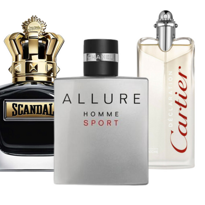 Special Offer 3 Perfumes - Allure Homme Sports, Jean Paul Gaultier Scandal, and Cartier Declaration 100ml