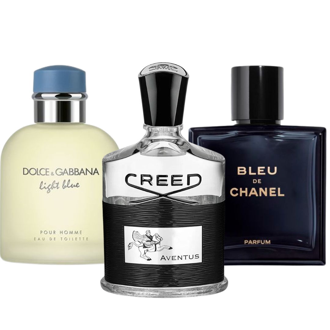 Special Offer 3 Perfumes - Bleu de Chanel, Creed Aventus, and Light Blue Dolce Gabbana 100ml
