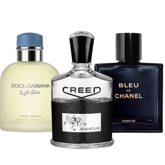 Special Offer 3 Perfumes - Bleu de Chanel, Creed Aventus, and Light Blue Dolce Gabbana 100ml